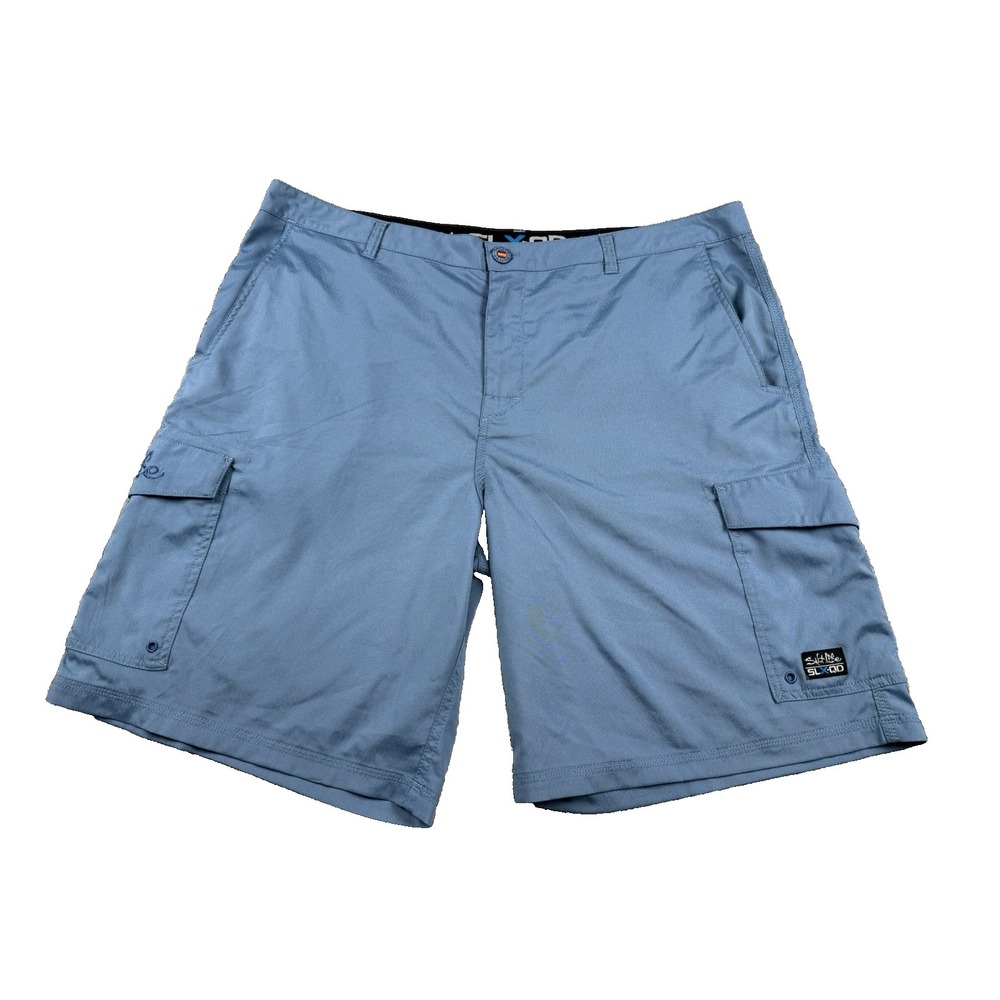 Salt Life Men's Cargo Shorts size 40 Blue SLX-QD Hybrid Vapor Stretch